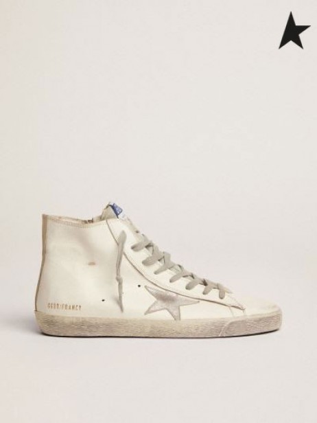 Golden Goose Francy sneakers in leather with silver star silver
