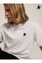 Golden Goose White Star collection T-shirt with black star on the front white