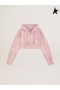 Golden Goose Pale mauve cropped Journey collection hooded sweatshirt with tone-on-tone Golden lettering on the back Pale Mauve