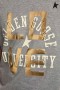 Golden Goose Gray melange Journey collection T-shirt with gold lettering and white logo gray