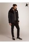 Golden Goose Golden collection padded jacket in dark blue nylon and black cotton corduroy dark blue black