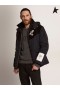 Golden Goose Golden collection padded jacket in dark blue nylon and black cotton corduroy dark blue black