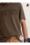 Golden Goose Golden collection T-shirt in olive green with a distressed treatment Olive green