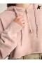 Golden Goose Pale mauve cropped Journey collection hooded sweatshirt with tone-on-tone Golden lettering on the back Pale Mauve