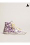 Golden Goose Francy LTD sneakers in canvas with floral pattern white yellow