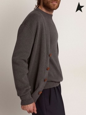 Golden Goose grey cotton cardigan with buttons dark grey
