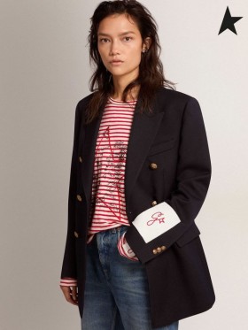 Golden Goose double-breasted blue blazer dark blue
