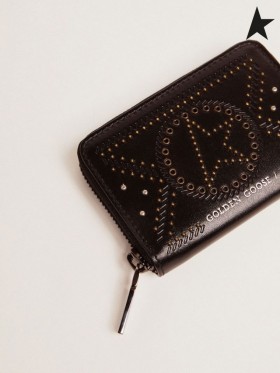 Golden Goose Star Compact wallet in leather with studs Skin Color / Skin Color