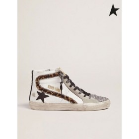 Golden Goose sneakers with glitter and leopard-print flash black leopard