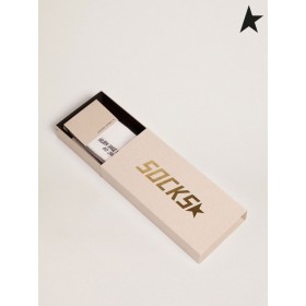 Golden Goose White socks with crystal star on the back white