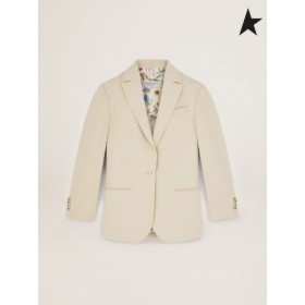 Golden Goose Cream-colored Journey collection Bova single-breasted jacket cream