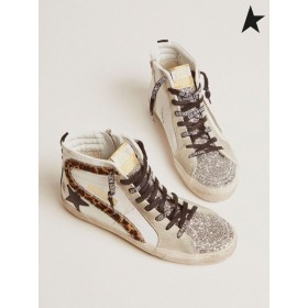 Golden Goose sneakers with glitter and leopard-print flash black leopard