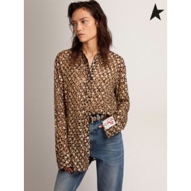 Golden Goose animal print shirt gold color