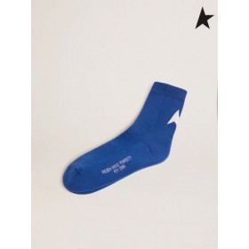 Golden Goose Royal blue cotton socks with white Golden Goose star brown royal blue white gold color