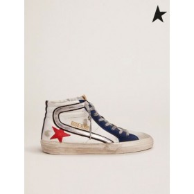 Golden Goose sneakers in white leather with red leather star