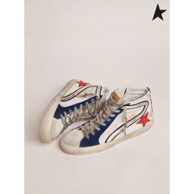 Golden Goose sneakers in white leather with red leather star
