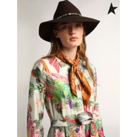 Golden Goose Journey collection Dalma shirt dress in multicolored tropical print green