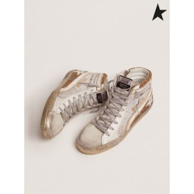 Golden Goose sneakers in crackle leather and leopard-print suede white leopard white