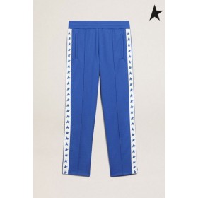 Golden Goose Light blue Doro Star collection jogging pants with white strip and light blue stars on the sides light blue white