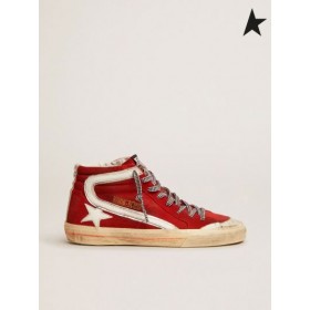 Golden Goose Penstar slippers, high suede sneakers red