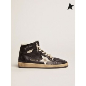 Golden Goose Sky-Star sneakers in black nappa leather with white nappa-leather star black white red cream