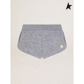 Golden Goose Melange gray Diana Star collection shorts with gold star on the front gray