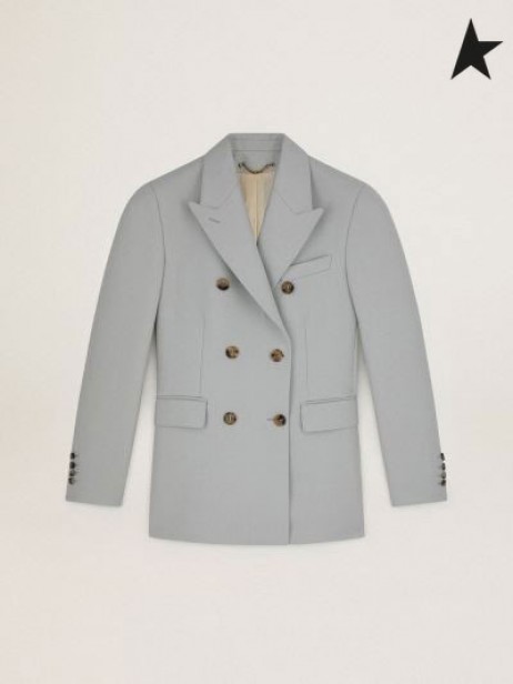 Ganso de ouro Jornada coleção único-o blazer de abotoamento em pastel, com jóias e botões de pin azul