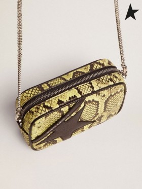 Ganso de ouro Mini Estrelas Saco de cal cor-de-cobra-impressão de couro com couro preto star preto verde claro