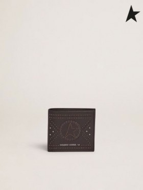 Ganso de ouro Estrelas bi-fold carteira em couro com tachas Cor da Pele / Cor da Pele