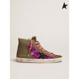 Ganso de ouro LABORATÓRIO de Edição Limitada tela com brilho e pele de pônei Francy tênis vermelho