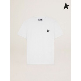 Ganso de ouro Branco com Estrela coleção de T-shirt preta com estrela na frente branco