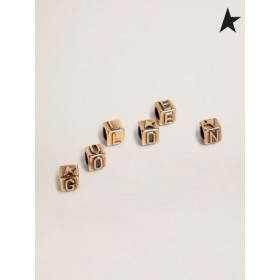 Ganso de ouro Mensagens Jewelmates coleção cúbicos encantos na antiga cor de ouro com as letras do alfabeto cor do ouro
