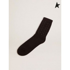 Ganso de ouro Preto Estrelas coleção de meias com contraste 3D estrelas e logo preto