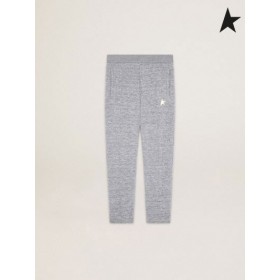 Ganso de ouro Mistura de cinza Doro Estrelas coleção de calças de jogging com a estrela de ouro na frente cinzento