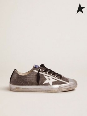 Golden Goose Sötét szürke, V-Star KFT cipők kockás minta, fehér, csillag sötét szürke
