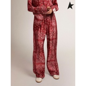 Golden Goose-Arany kollekció kocogók a burgundi a paisley nyomtatás bordó