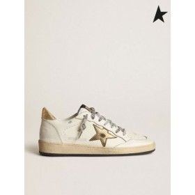 Golden Goose Labdát Star edzőcipőt, arany csillag sarok lap fehér arany szín