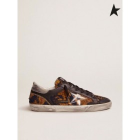 Golden Goose Super-Star Penstar LAB sneakers in jacquard brocade with PVC star silver black
