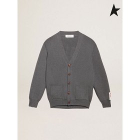 Golden Goose grey cotton cardigan with buttons dark grey