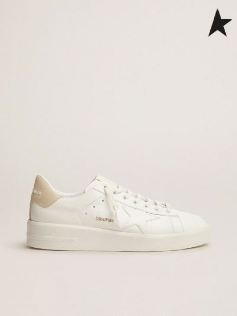 Órga Gé Purestar sneakers bán leathar le uachtar suede súil cluaisín bán