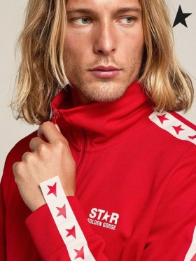 Gé órga Dearg Denis Star bailiúchán zipped sweatshirt le réalta dearg dearg