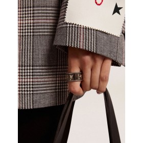 Golden Goose Timeless Jewelmates collection band ring in antique silver color