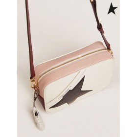 Órga Gé Bán agus bándearg Réalta Mála le black leathar paitinne réalta bán pink