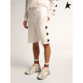 Órga Gé Diego Star bailiúchán shorts Beirmiúda i vintage bán le gcodarsnacht dubh réaltaí bán