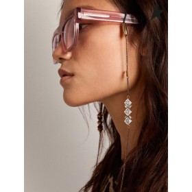 Órga Gé Déco Jewelmates bailiúchán spéaclaí slabhra i sean-óir dath