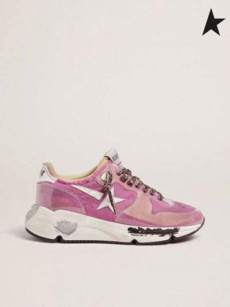 Golden Goose Fucsia Suola di Scarpe da Corsa LTD scarpe da ginnastica con bordi grezzi fucsia bianco