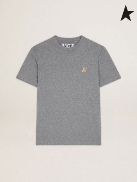 Golden Goose Melange grigio collezione Star T-shirt con stella d'oro sulla parte anteriore grigio