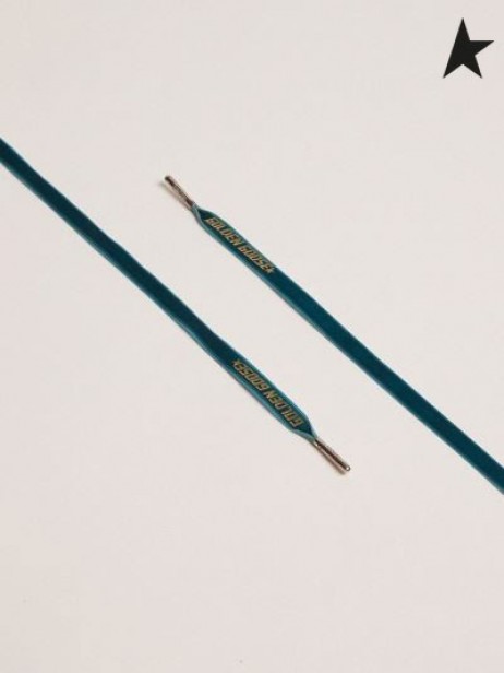 Golden Goose green velvet lacci con logo dorato verde colore oro