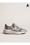 Golden Goose Scarpe da Corsa scarpe da ginnastica con la Suola jacquard floreale superiore argento viola verde