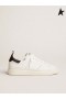 Golden Goose Starter sneakers in pelle nera con scheda di tacco nero rosso colore oro